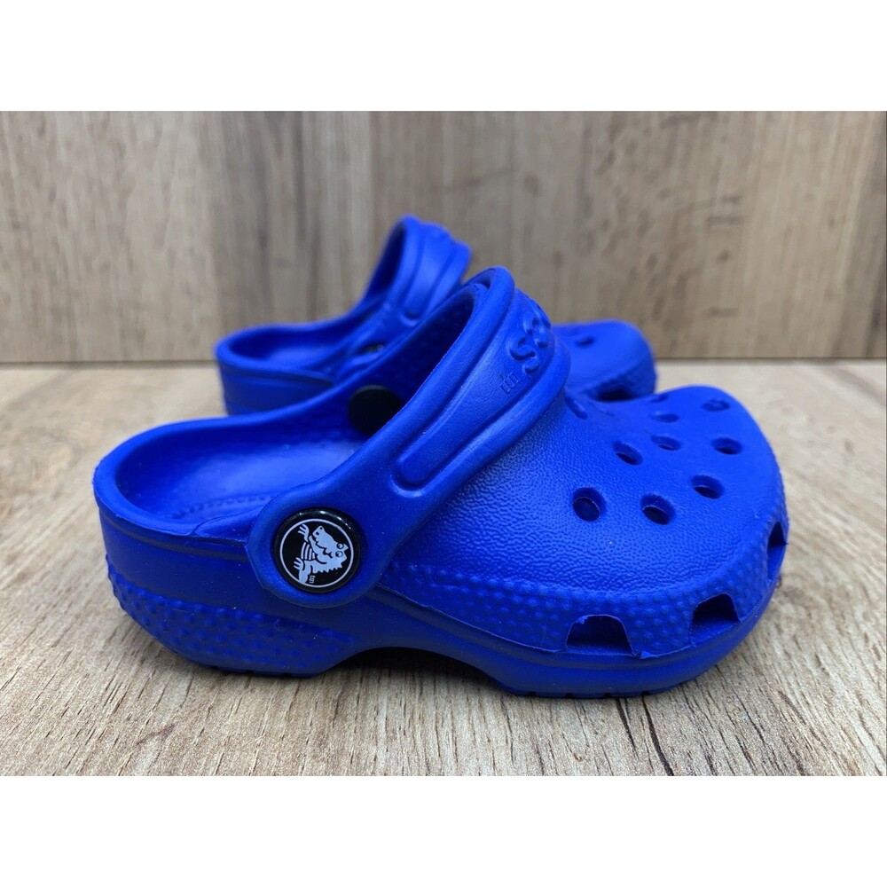 Croc Kids Clogs Slip On Shoes 207011 Adjustable Straps Blue Toddlers Size 2/3 - Picture 2 of 15